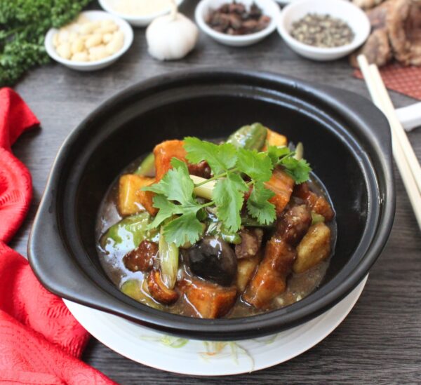 Braised Lechon Kawali w/ Beancurd & Ampalaya